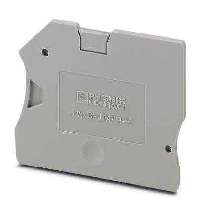 Graues Gehäuse mit Aufschrift 'Typ D-UT4/IP-H' und Logo der Marke. Kunststoffmaterial mit abgeschrägten Kanten und Befestigungsöffnungen.