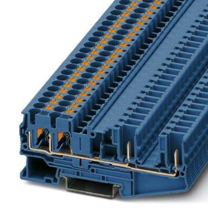Elektrische Anschlussklemme mit mehreren Kontaktpunkten und Kunststoffgehäuse, geeignet für die sichere Verbindung von Drähten.