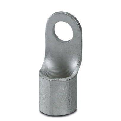 Metallverbinder mit einem Loch für die Befestigung. Verwendet in elektrischen oder mechanischen Anwendungen für sichere Verbindungen.