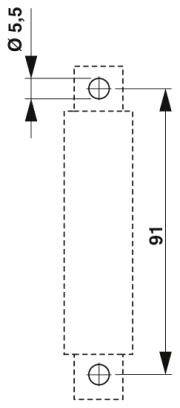 Technische Zeichnung eines Zylinders mit langer Achse von 91 mm und Durchmesser von 5,5 mm, detaillierte Abmessungen markiert.