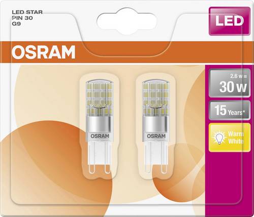 OSRAM LED EEK A++ (A++ - E) G9 Stiftsockel 2.6W Warmweiß (Ø x L) 15.0mm x 52.0mm 2St.