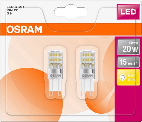 OSRAM LED EEK A++ (A++ - E) G9 Stiftsockel 1.9W Warmweiß (Ø x L) 15.0mm x 46.0mm 2St.