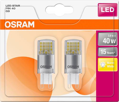 OSRAM LED EEK A++ (A++ - E) G9 Stiftsockel 3.8W Warmweiß (Ø x L) 20.0mm x 58.0mm 2St.
