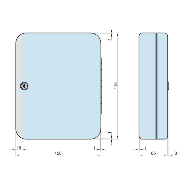 Basi Schlüsselkasten SK 50 2170-0010 Anzahl Haken 10 Grau
