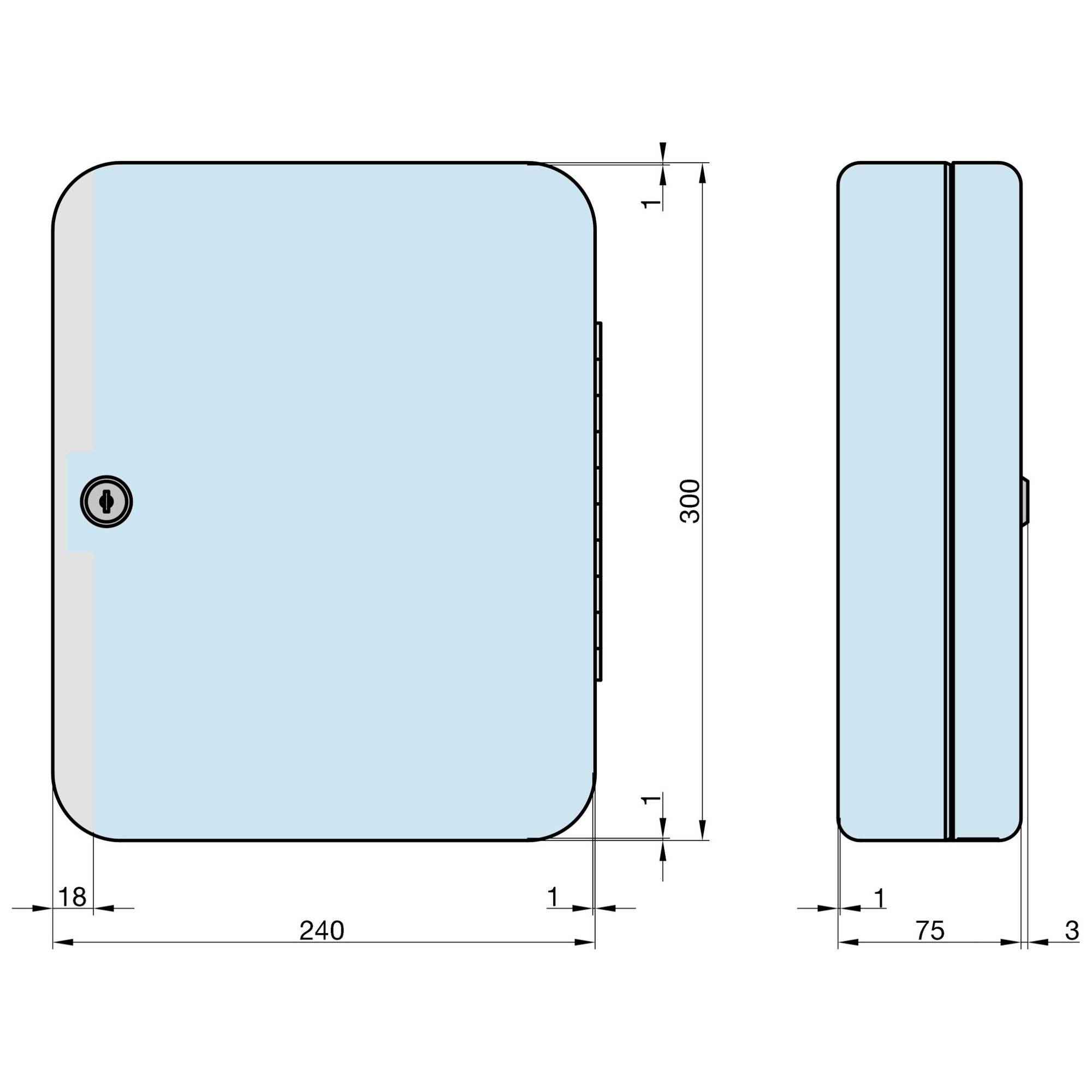 Basi Schlüsselkasten SK 50 2170-0045 Anzahl Haken 45 Grau