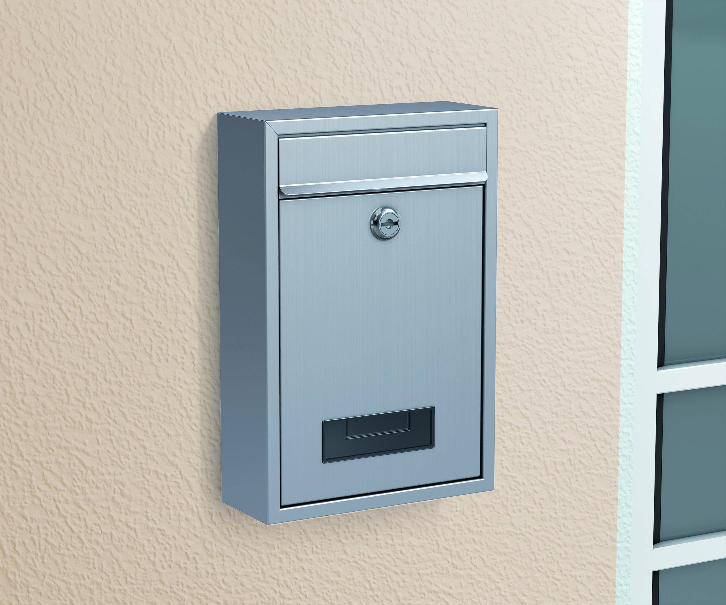 Basi 2170-0308 BK 100 Briefkasten Edelstahl Schlüsselschloss