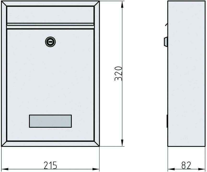Basi 2170-0308 BK 100 Briefkasten Edelstahl Schlüsselschloss