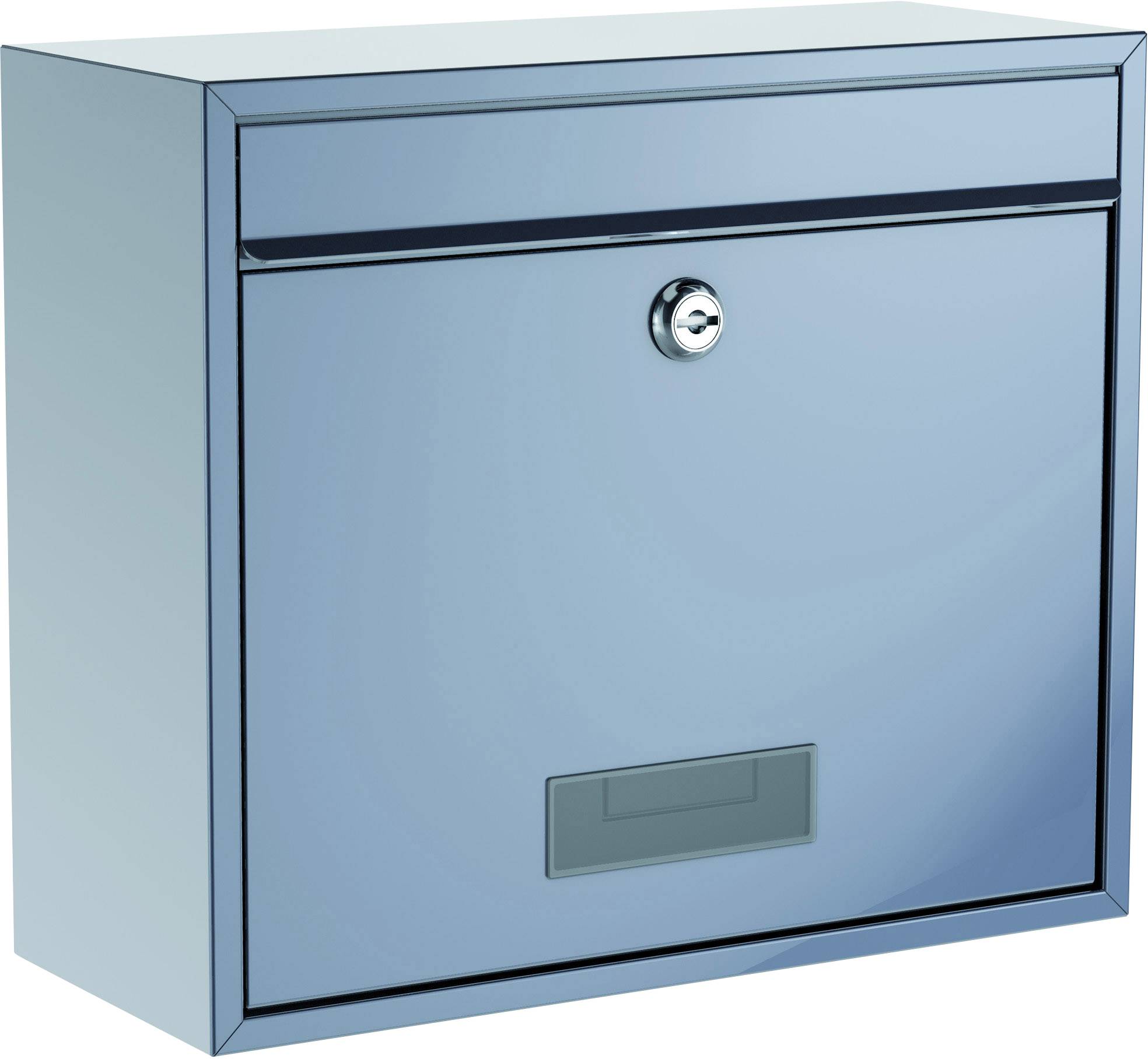 Basi 2170-0661 BK 900 Briefkasten Stahl Silber Schlüsselschloss