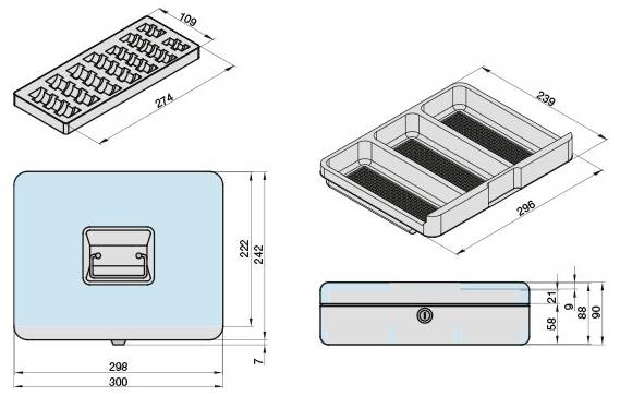 Basi 2100-0800 Geldkassette (B x H x T) 300 x 90 x 240mm Schwarz