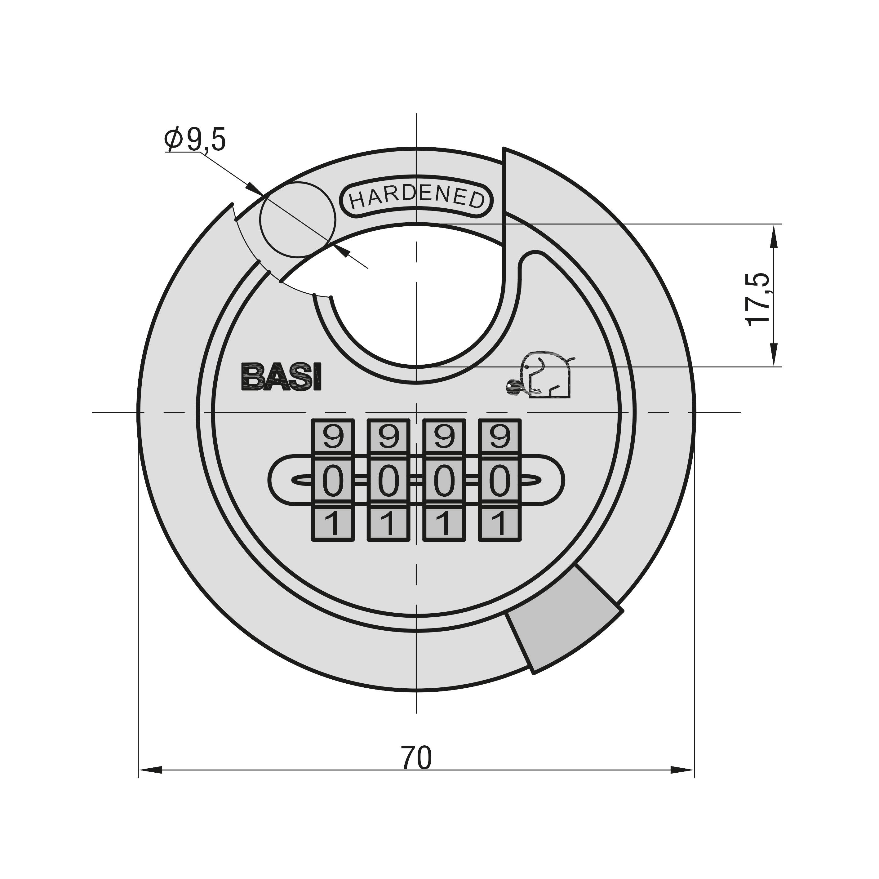 Basi 6100-7050 Vorhängeschloss