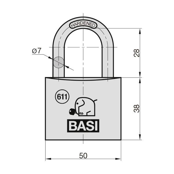 Basi 6110-5000 Vorhängeschloss verschieden schließend