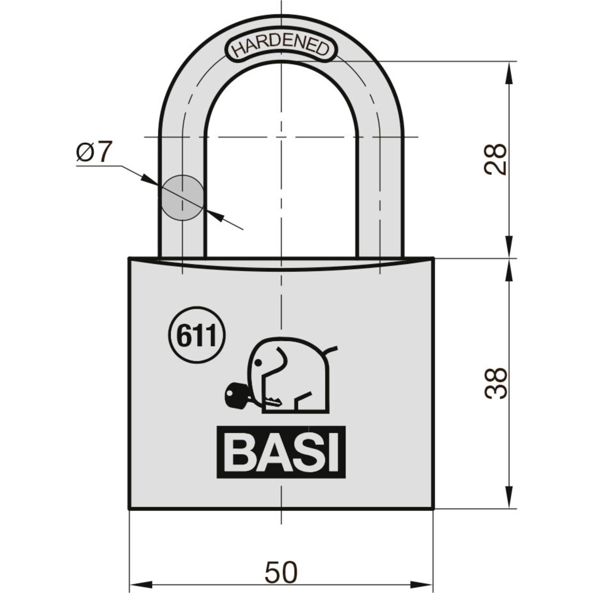 Basi 6110-5001-5004 Vorhängeschloss gleichschließend