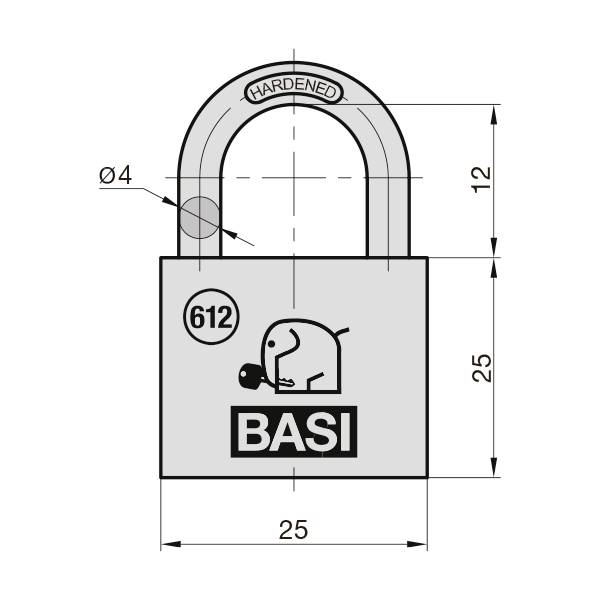 Basi 6120-2500 Vorhängeschloss verschieden schließend