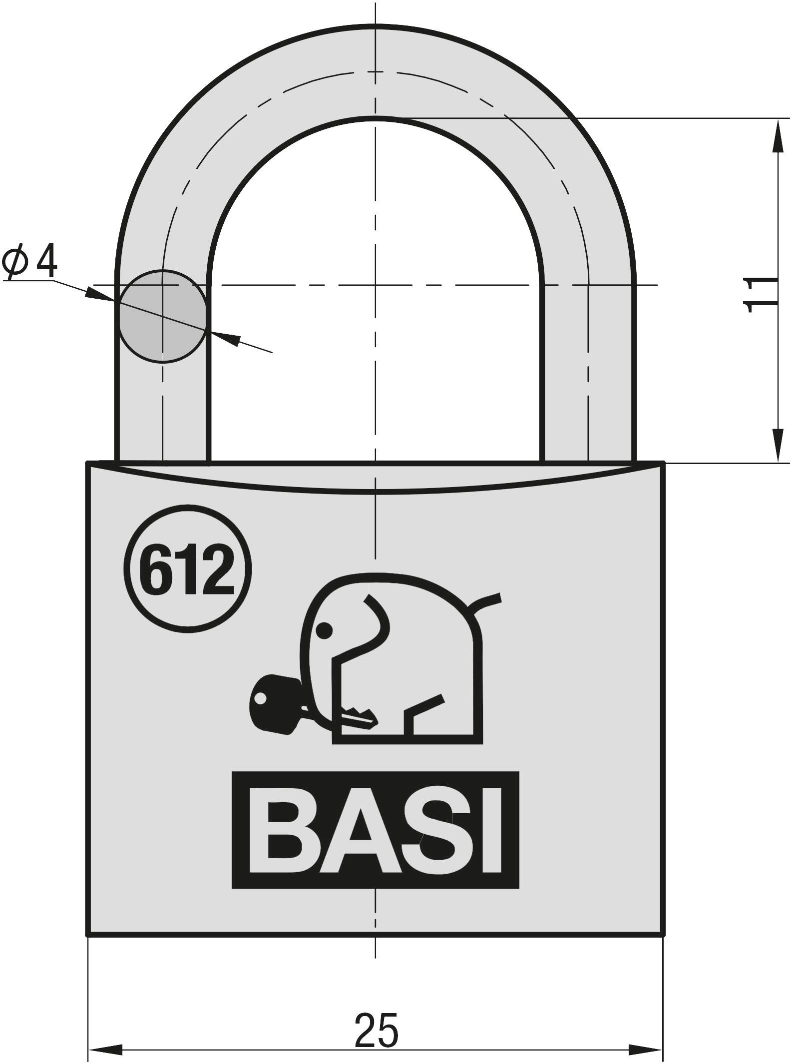 Basi 6120-2501-2505 Vorhängeschloss gleichschließend