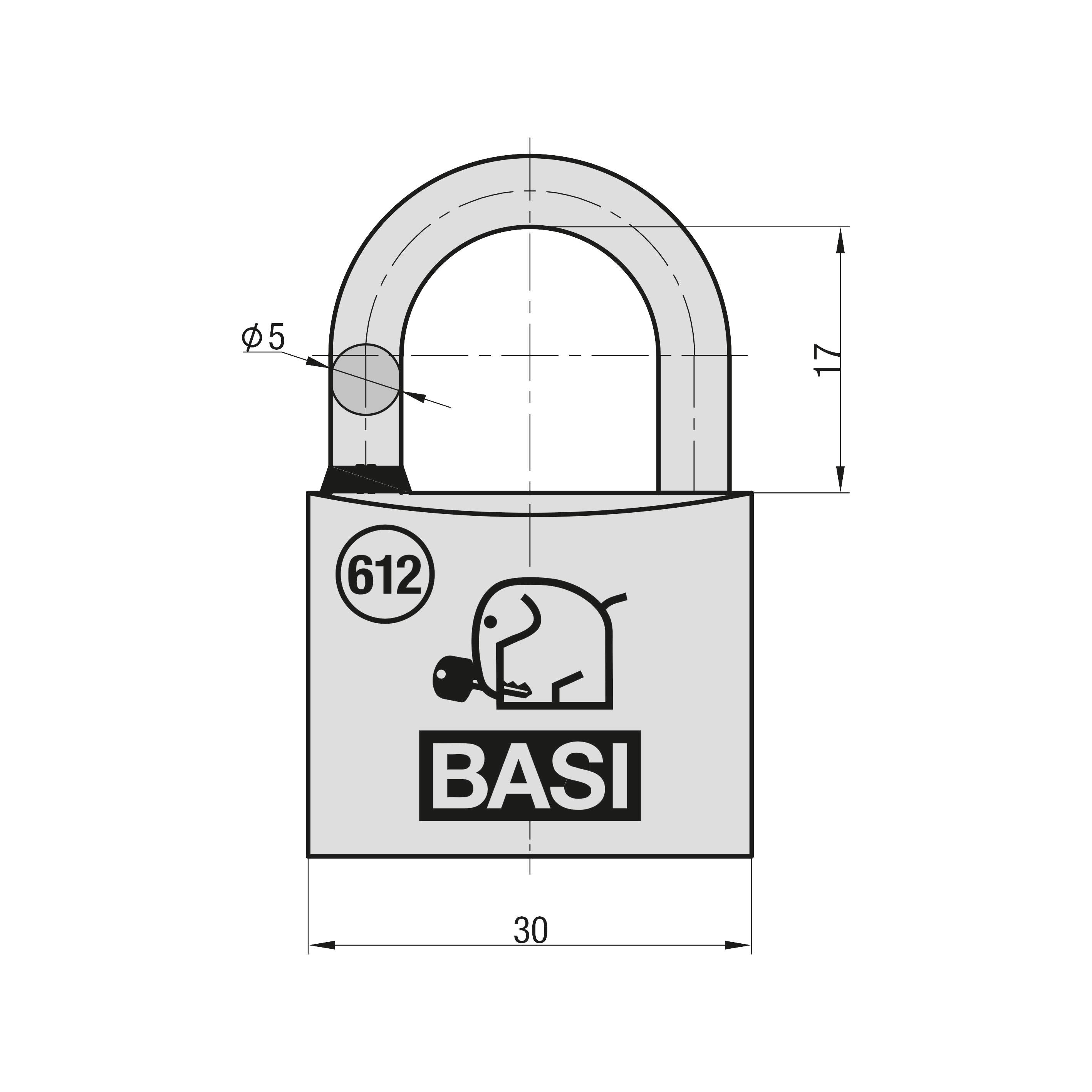 Basi 6120-3001-3005 Vorhängeschloss gleichschließend