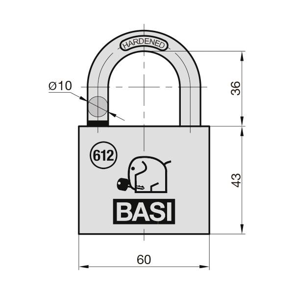 Basi 6120-6000 Vorhängeschloss verschieden schließend