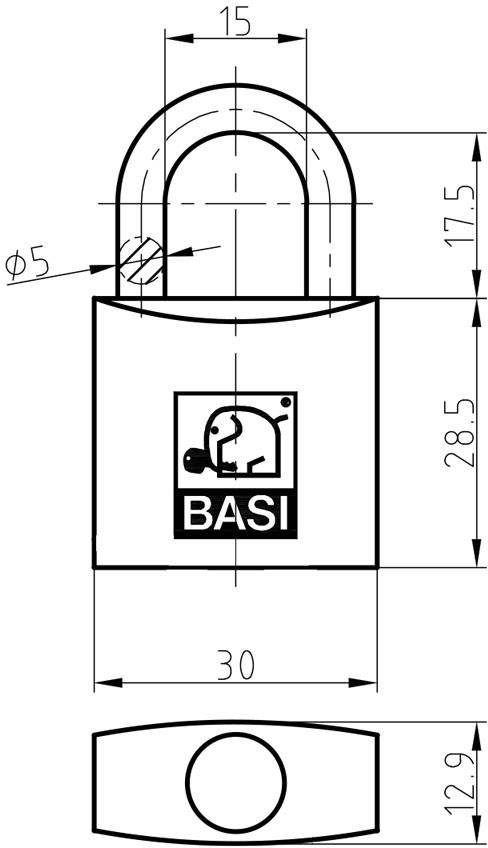 Basi 6300-3000 Vorhängeschloss verschieden schließend