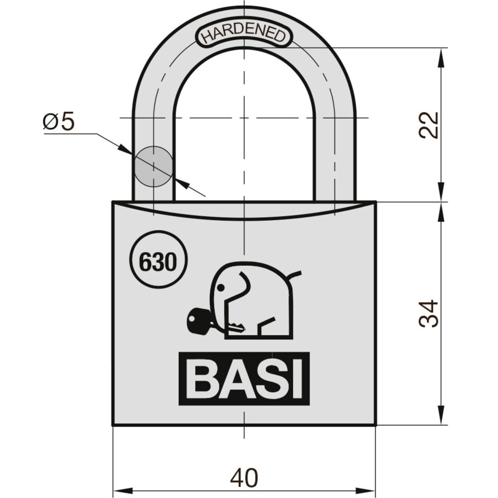 Basi 6300-4000 Vorhängeschloss verschieden schließend