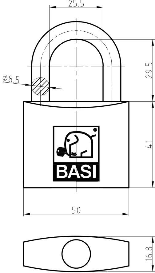 Basi 6300-5000 Vorhängeschloss verschieden schließend