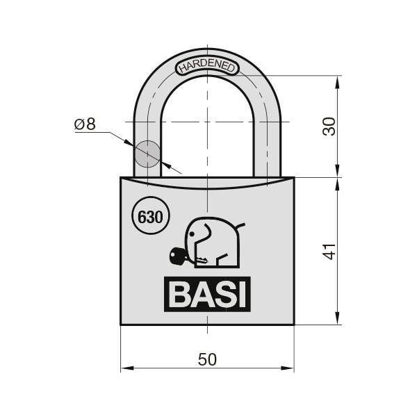 Basi 6300-5001-5003 Vorhängeschloss gleichschließend