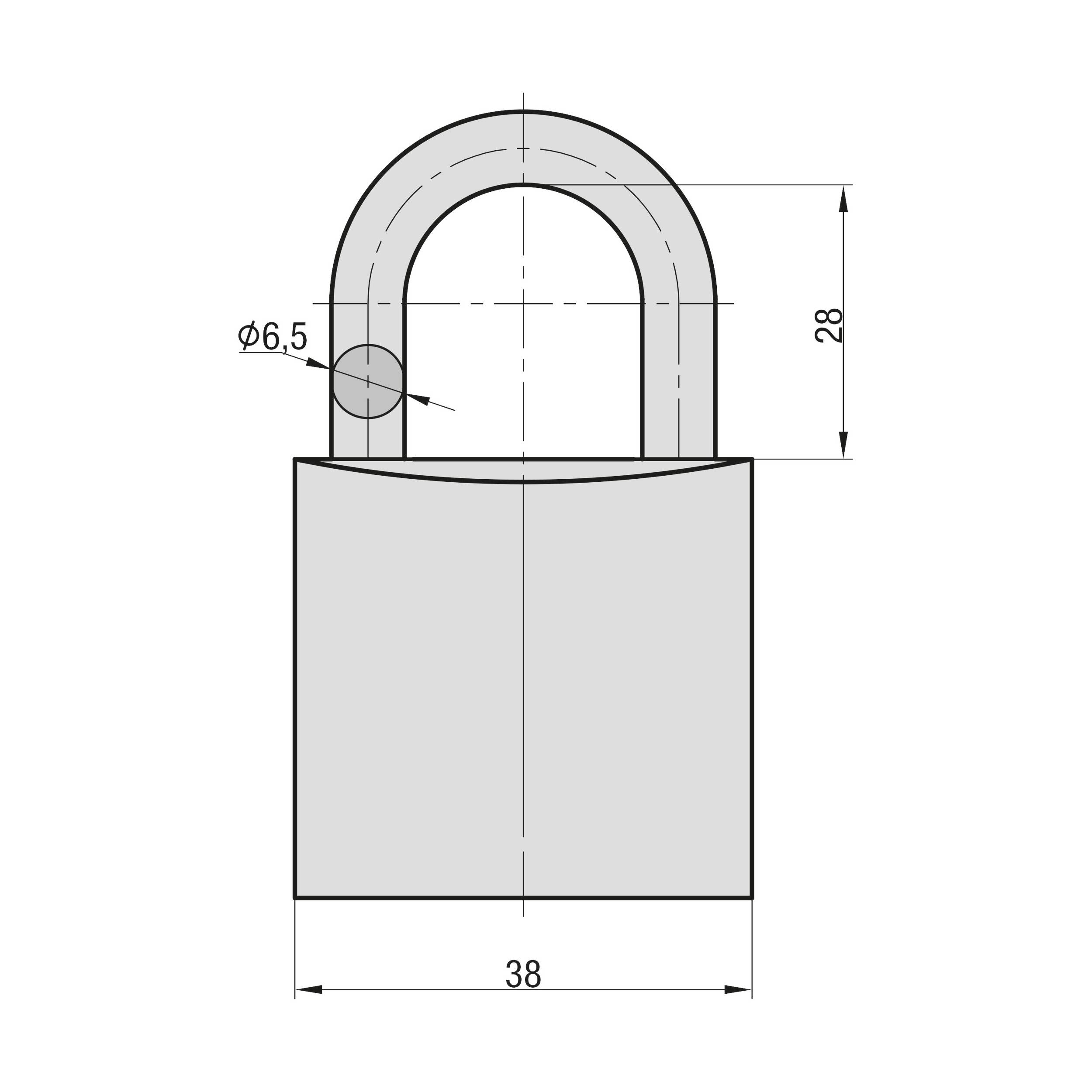 Basi 6190-4000-1600 Vorhängeschloss verschieden schließend Gelb