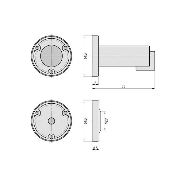 Basi 7704-0024 Türfeststeller Edelstahl