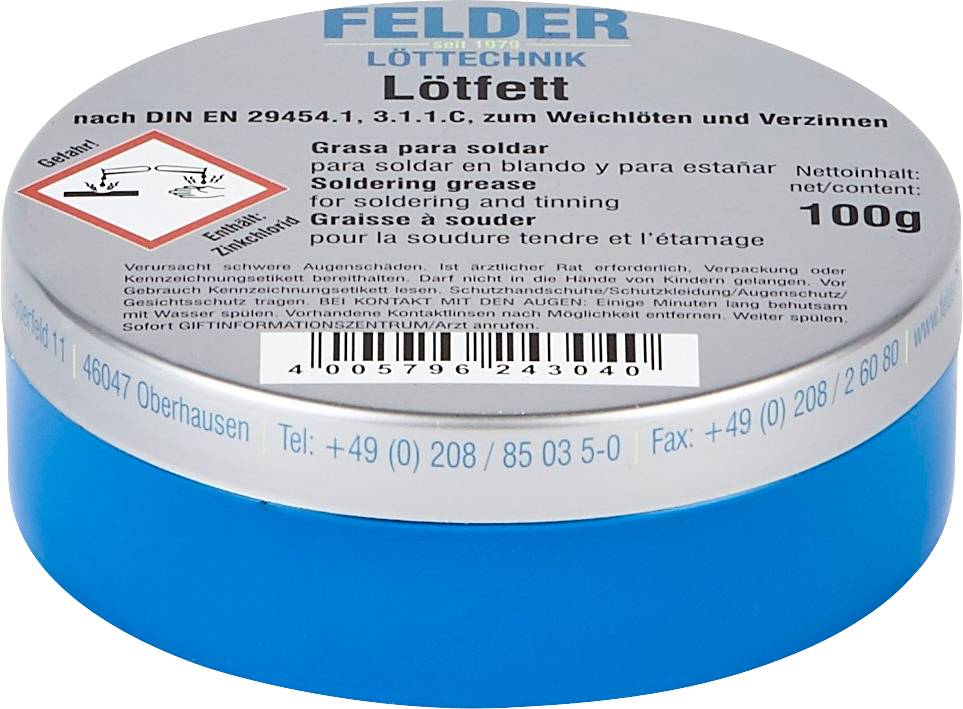 Felder 243100501 Lötfett Inhalt 100g F-SW 21