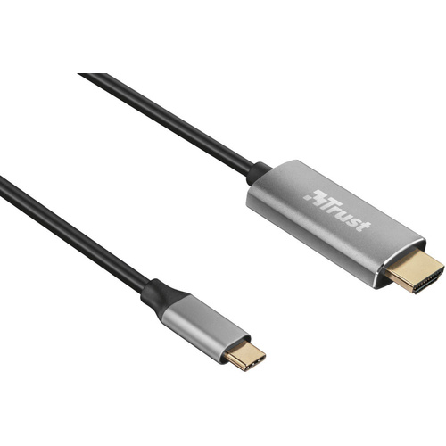 Trust USB-C® / HDMI Adapterkabel USB-C® Stecker, HDMI-A Stecker 1.80 m Schwarz 23332 USB-C®-Displa