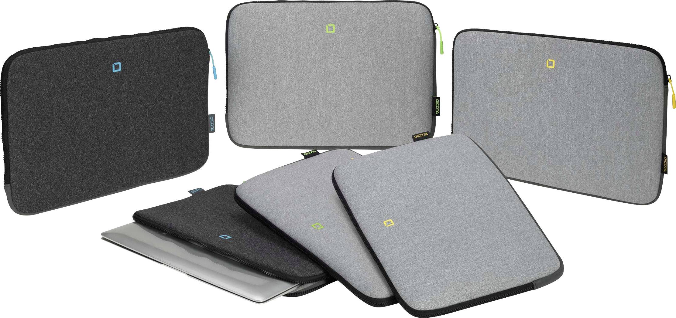 Dicota Notebook Hülle DICOTA Skin FLOW - Notebook-Hülle - 35.8 Passend für maximal: 35,8cm (14,1") Grau, Grün