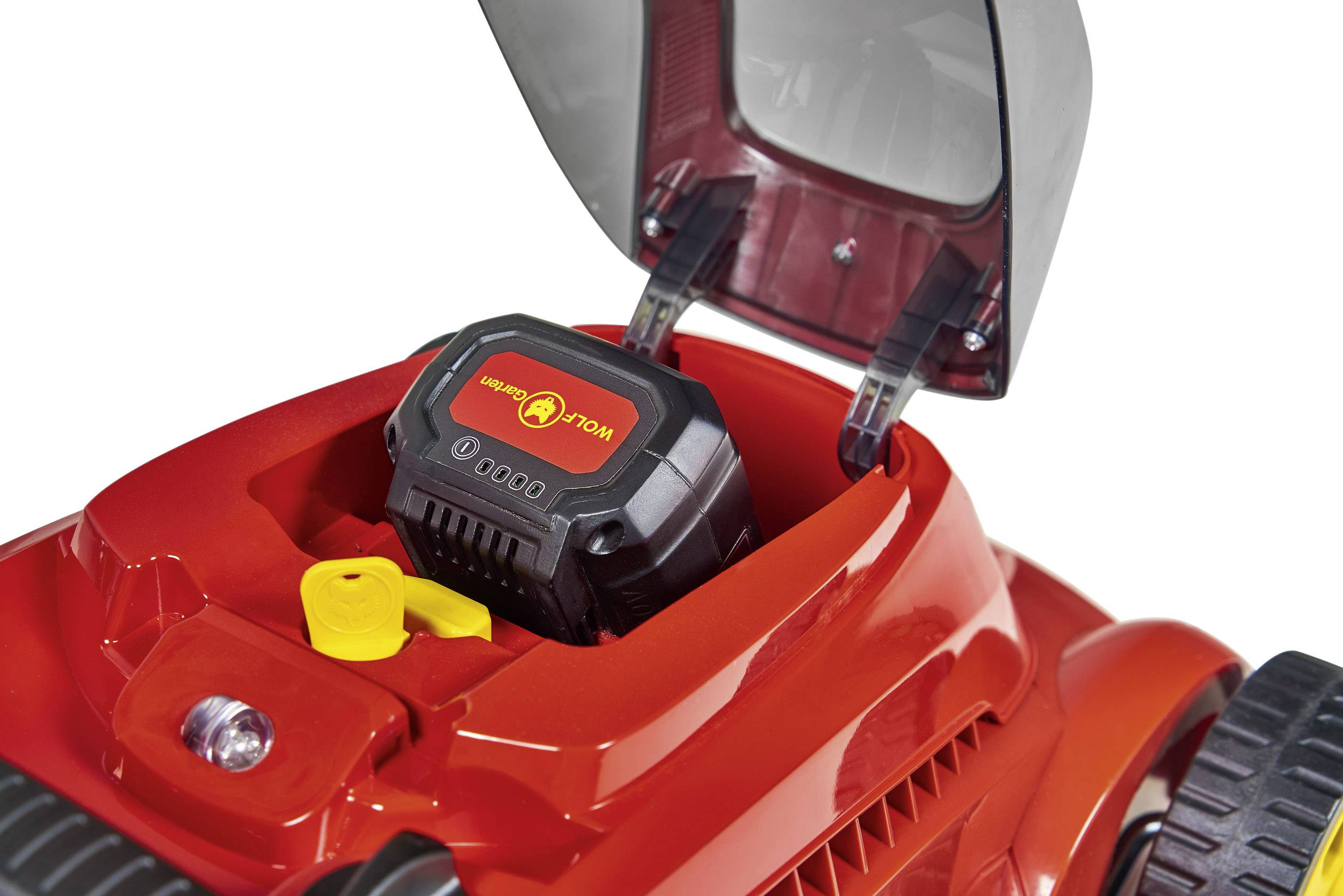 WOLF-Garten Lycos 40/400M Akku Akku-Rasenmäher Mulchfunktion, Höhenverstellbarer Griff mit Klappfunktion, inkl. Akku 40V