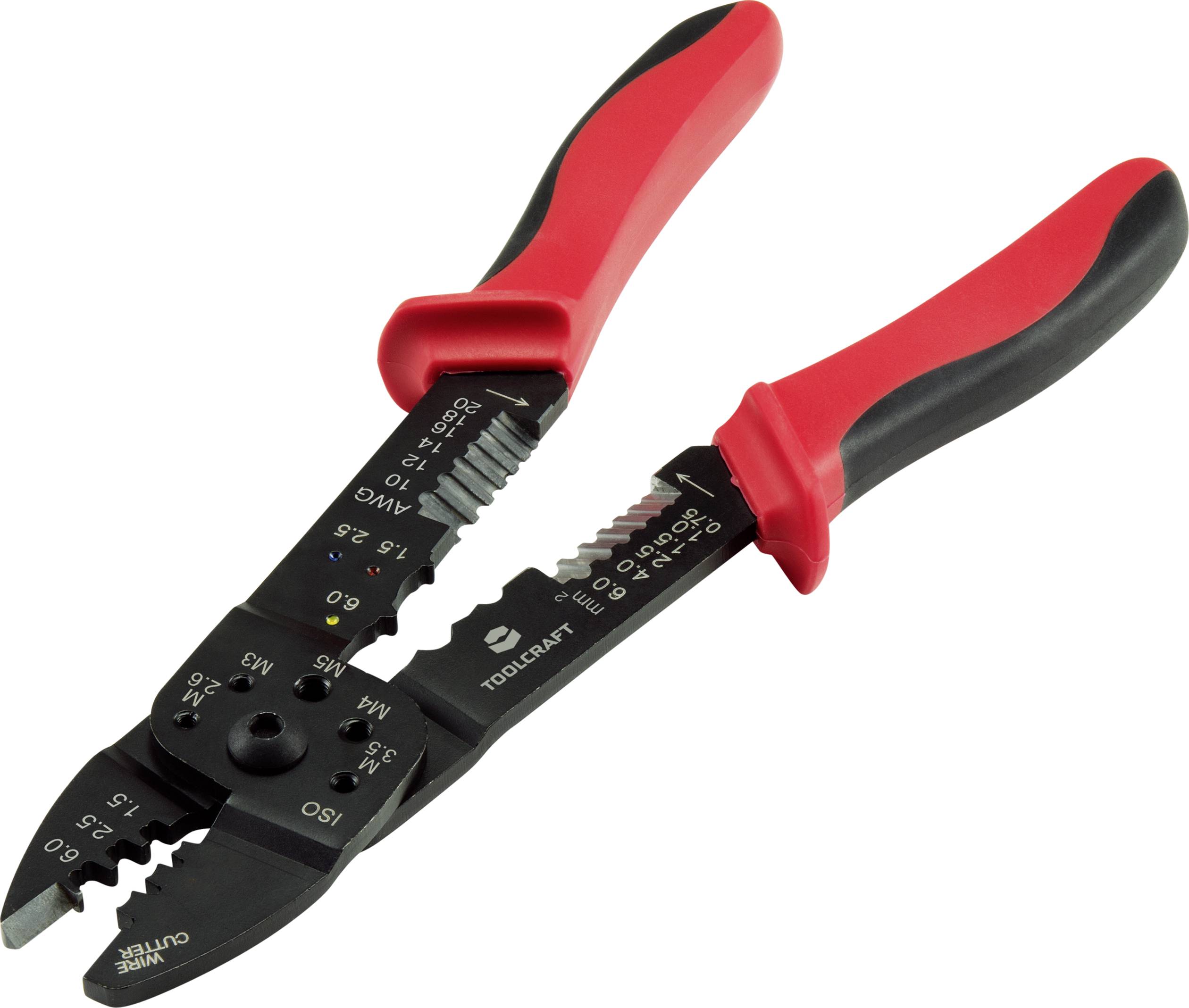 TOOLCRAFT PLC-4131 TO-6680946 Crimp- und Abisolierzange 1.5 bis 6mm²