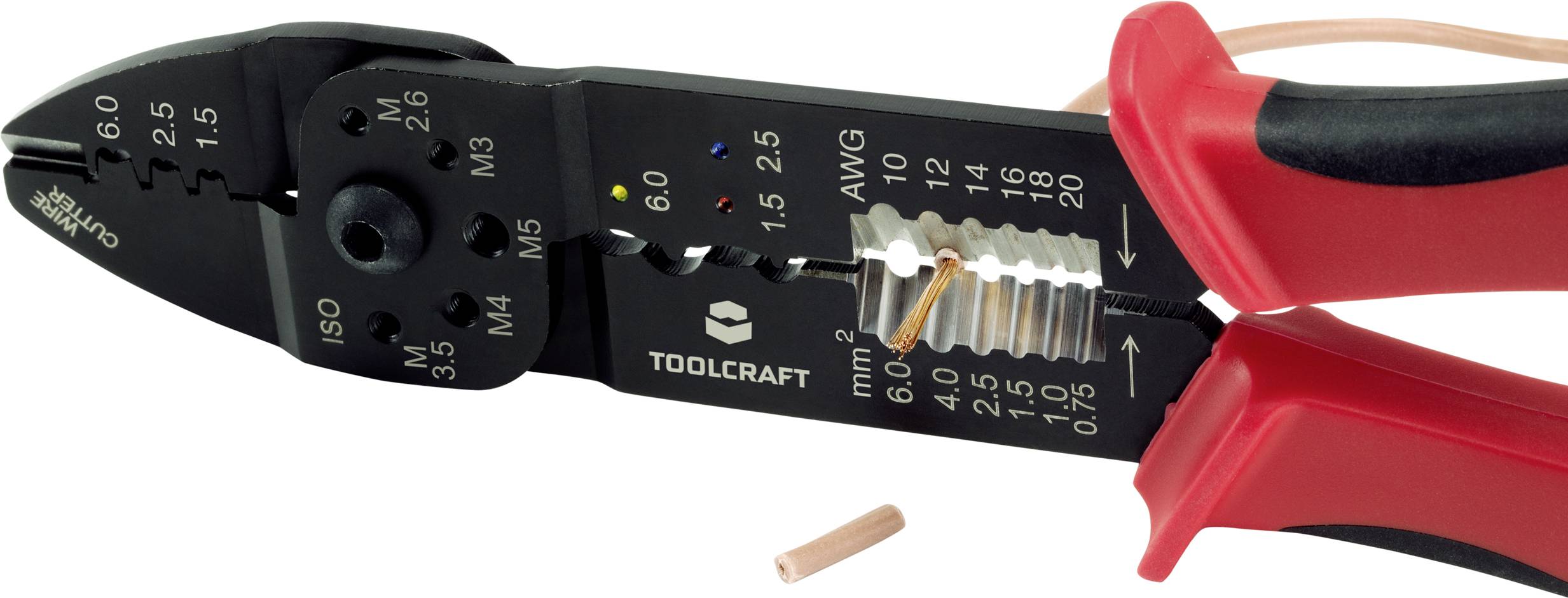 TOOLCRAFT PLC-4131 TO-6680946 Crimp- und Abisolierzange 1.5 bis 6mm²