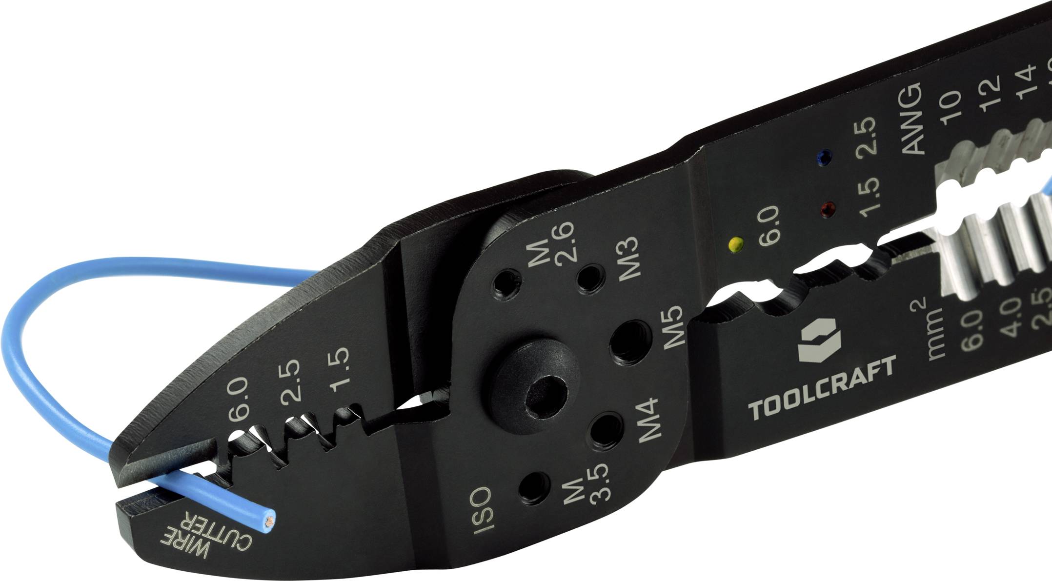 TOOLCRAFT PLC-4131 TO-6680946 Crimp- und Abisolierzange 1.5 bis 6mm²