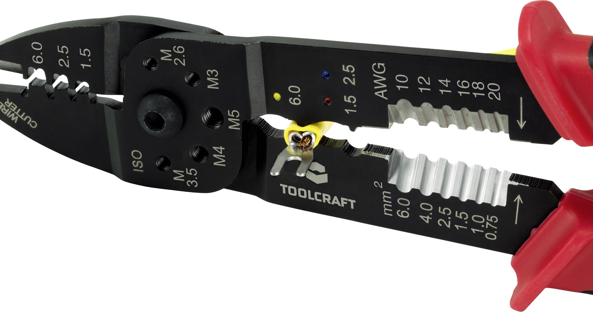 TOOLCRAFT PLC-4131 TO-6680946 Crimp- und Abisolierzange 1.5 bis 6mm²