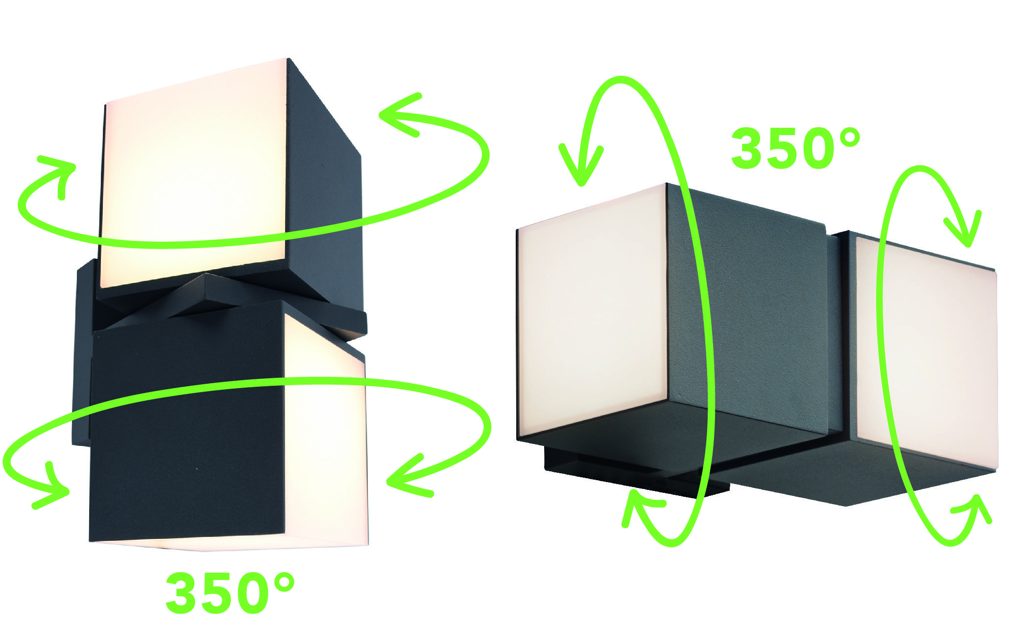 Lutec CUBA 5193801118 LED-Außenwandleuchte Anthrazit