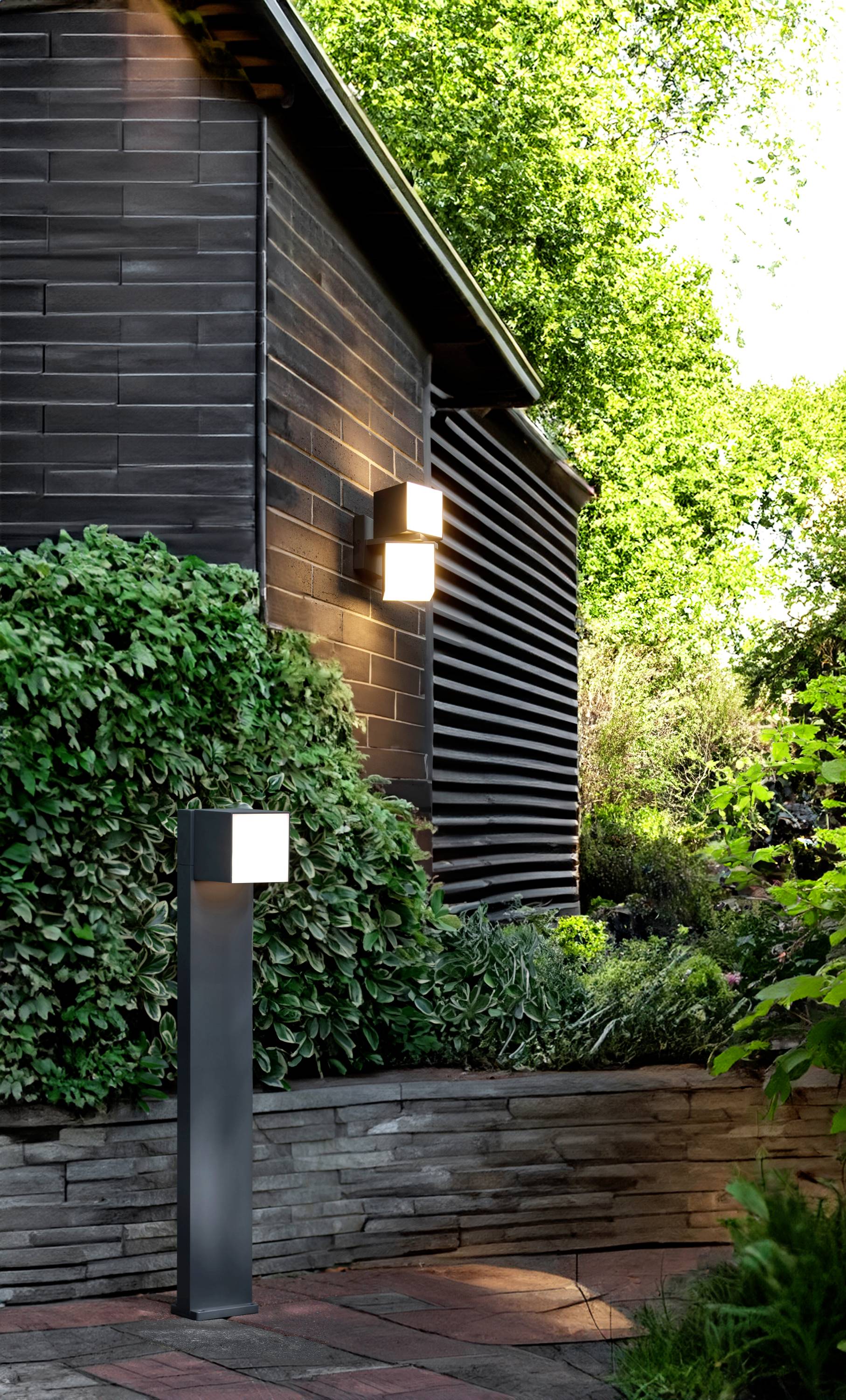 Lutec CUBA 5193801118 LED-Außenwandleuchte Anthrazit