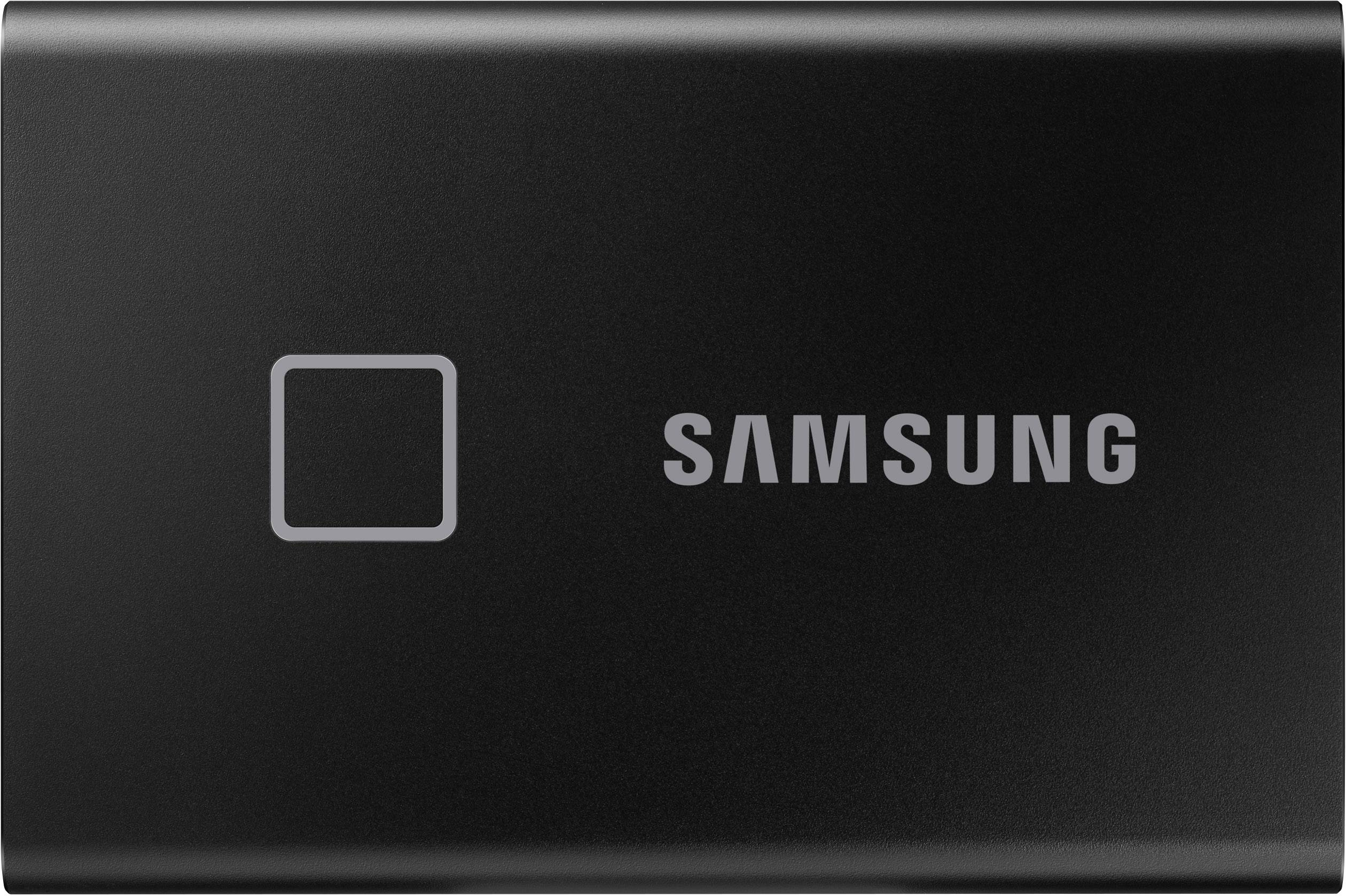 Samsung Portable T7 Touch 1 TB Externe SSD USB 3.2 Gen 2 Schwarz PC/Mac, Fingerabdruckscanner, 256-Bit AES Verschlüsselung MU-PC1T0K/WW