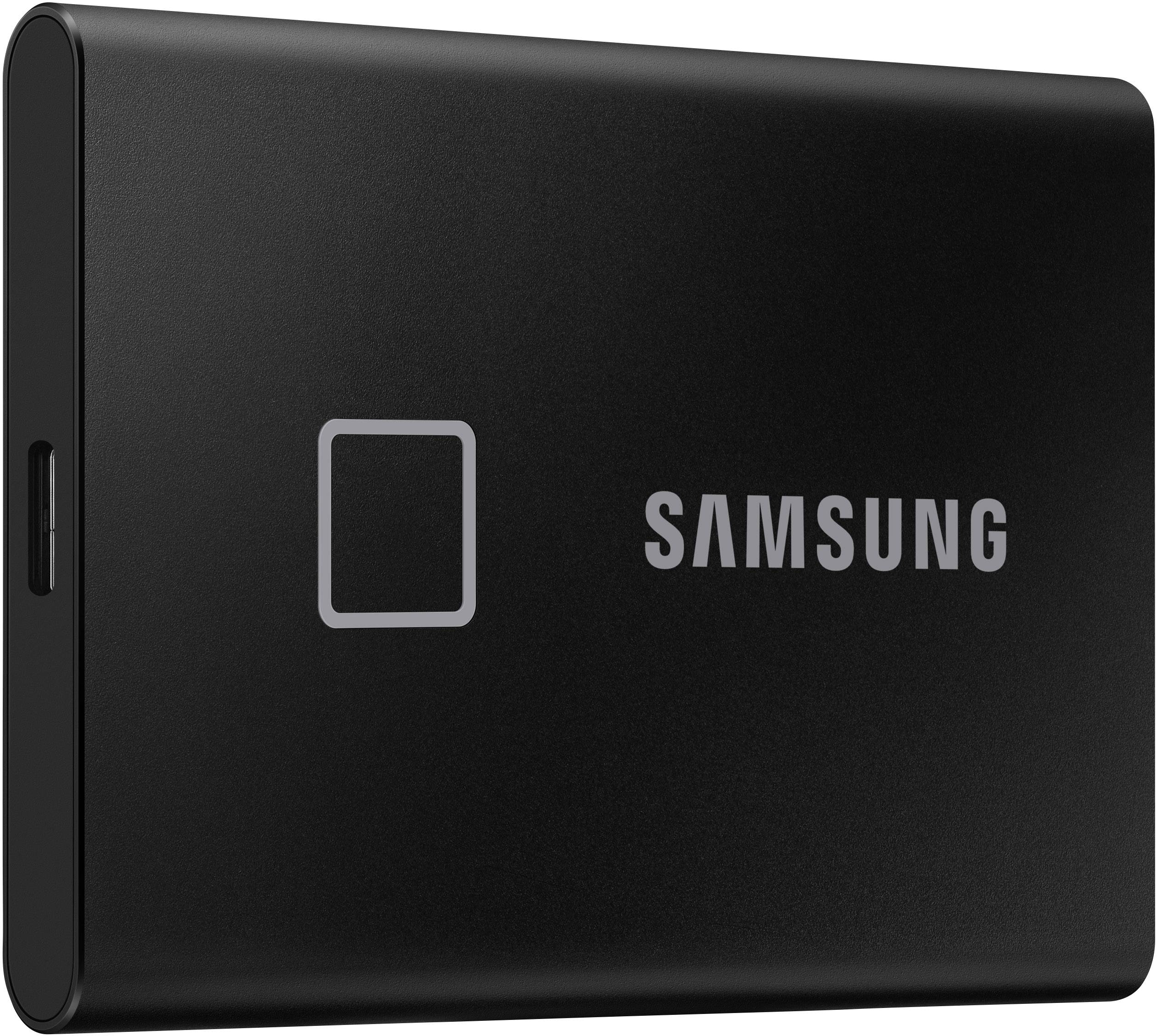 Samsung Portable T7 Touch 1 TB Externe SSD USB-A (USB 3.2 Gen 2) Schwarz PC/Mac, Fingerabdruckscanner, 256-Bit AES Verschlüsselung MU-PC1T0K/WW