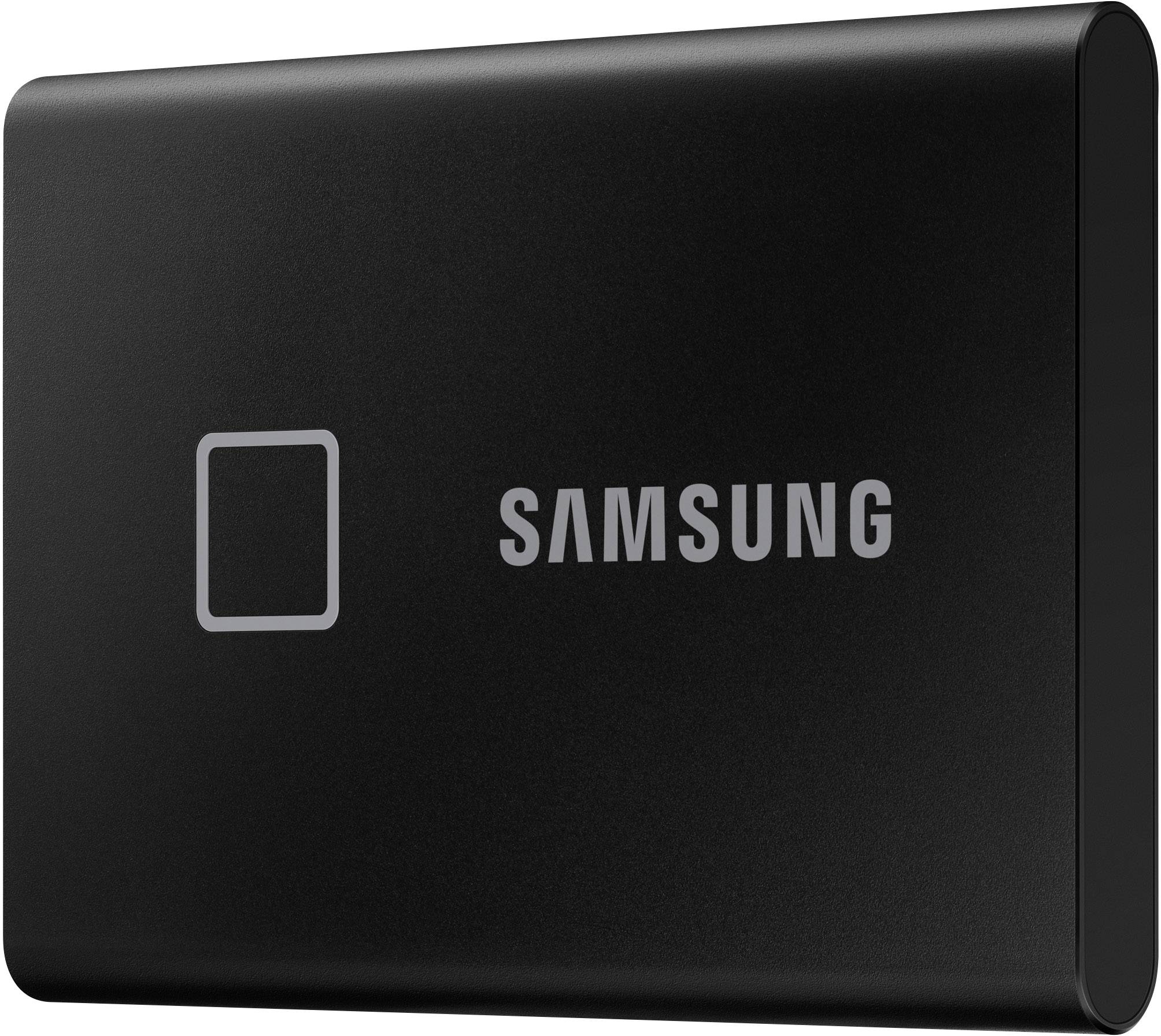 Samsung Portable T7 Touch 1 TB Externe SSD USB 3.2 Gen 2 Schwarz PC/Mac, Fingerabdruckscanner, 256-Bit AES Verschlüsselung MU-PC1T0K/WW