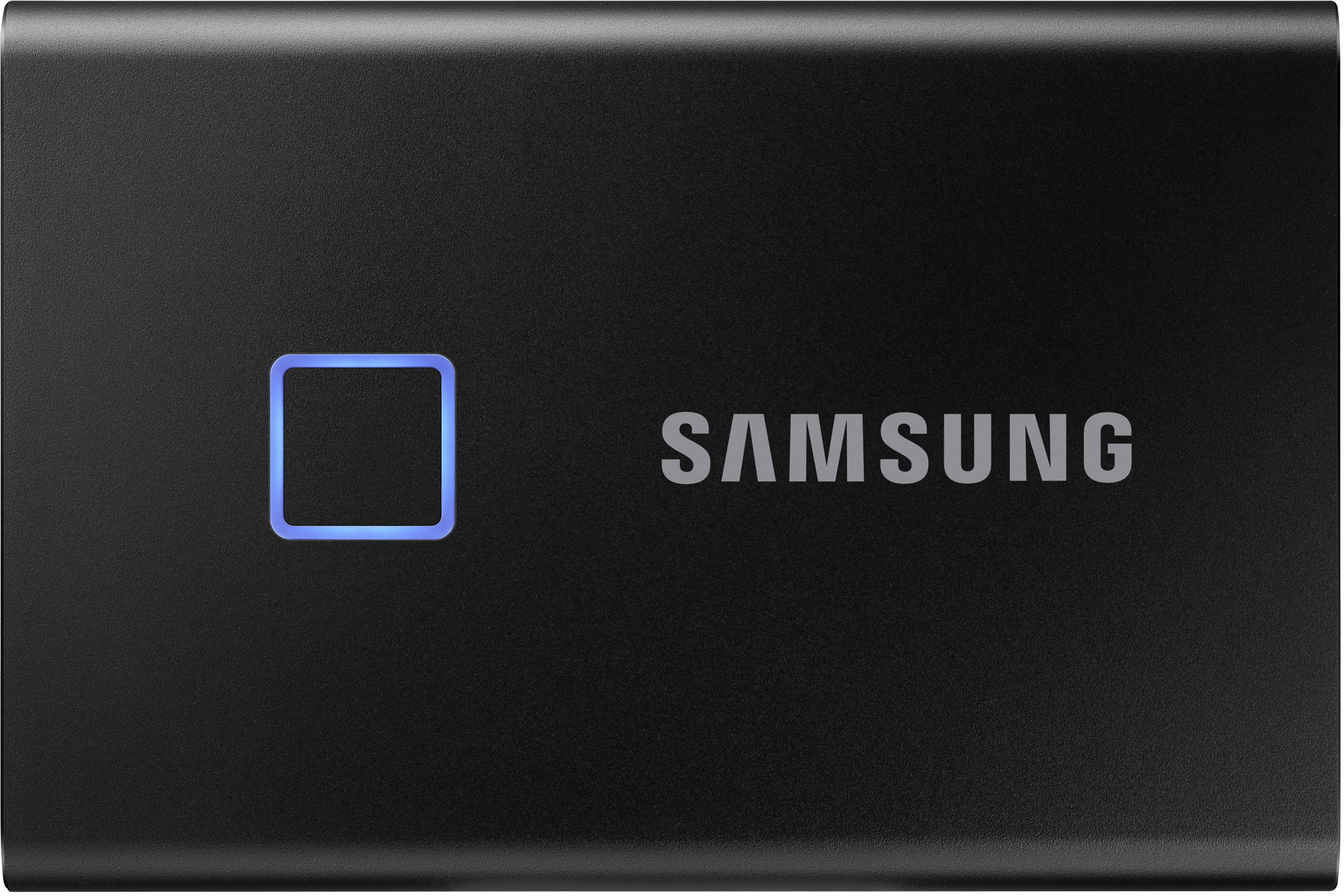Samsung Portable T7 Touch 1 TB Externe SSD USB 3.2 Gen 2 Schwarz PC/Mac, Fingerabdruckscanner, 256-Bit AES Verschlüsselung MU-PC1T0K/WW