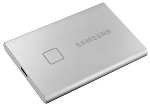 Samsung Portable T7 Touch 2 TB Externe SSD USB-A (USB 3.2 Gen 2) Silber PC/Mac, Fingerabdruckscanner, 256-Bit AES Verschlüsselung MU-PC2T0S/WW