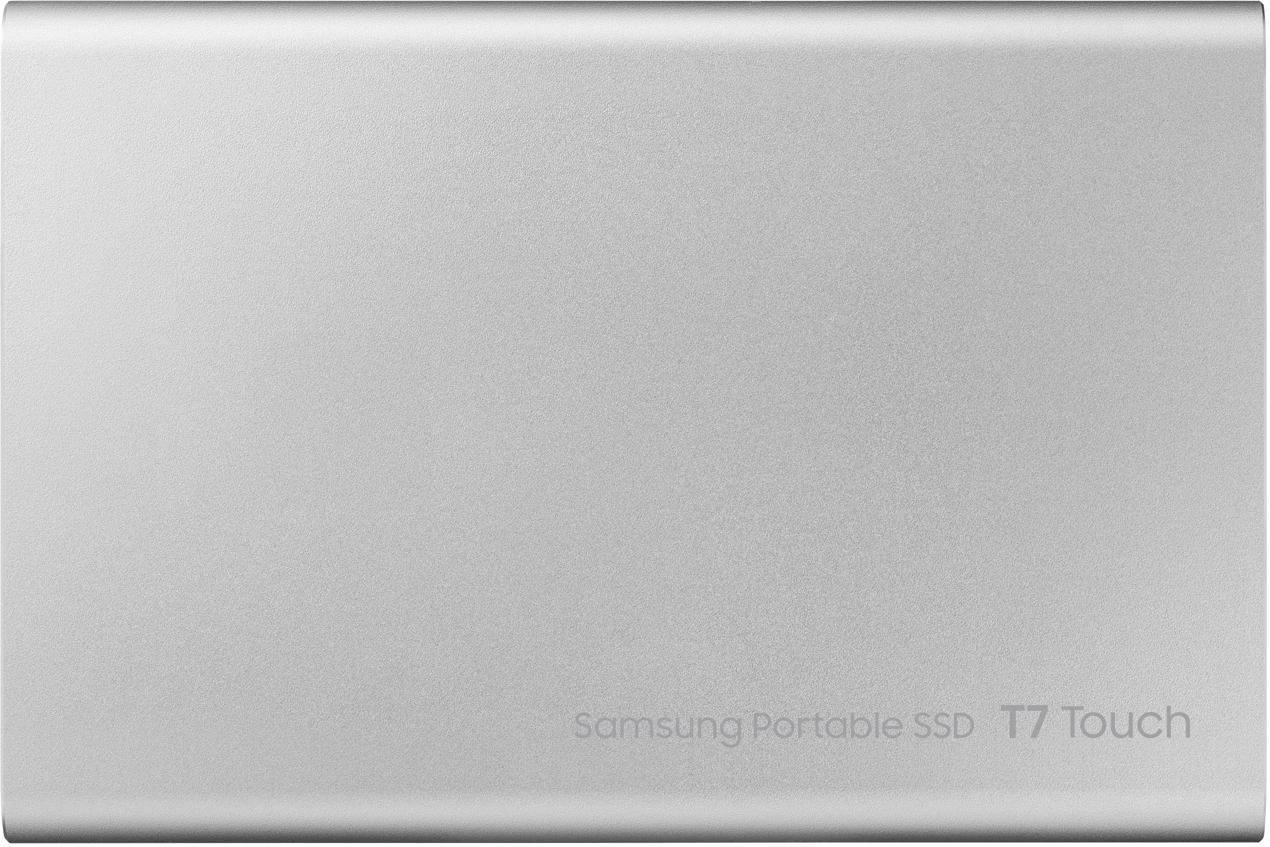 Samsung Portable T7 Touch 2 TB Externe SSD USB-A (USB 3.2 Gen 2) Silber PC/Mac, Fingerabdruckscanner, 256-Bit AES Verschlüsselung MU-PC2T0S/WW