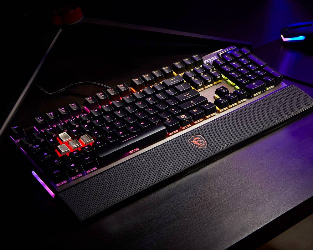 MSI Vigor GK80 RED USB Gaming-Tastatur Beleuchtet US-Englisch, QWERTY Schwarz, Rot