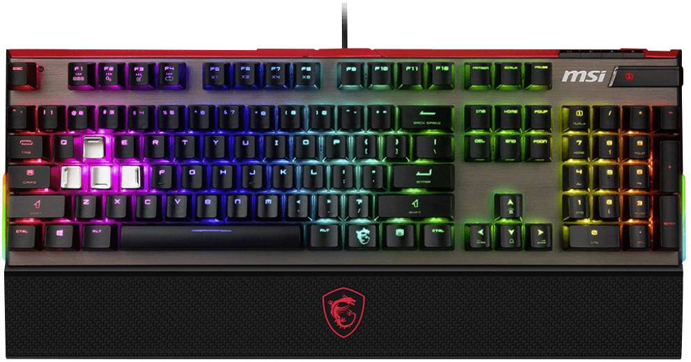 MSI Vigor GK80 RED USB Gaming-Tastatur Beleuchtet US-Englisch, QWERTY Schwarz, Rot