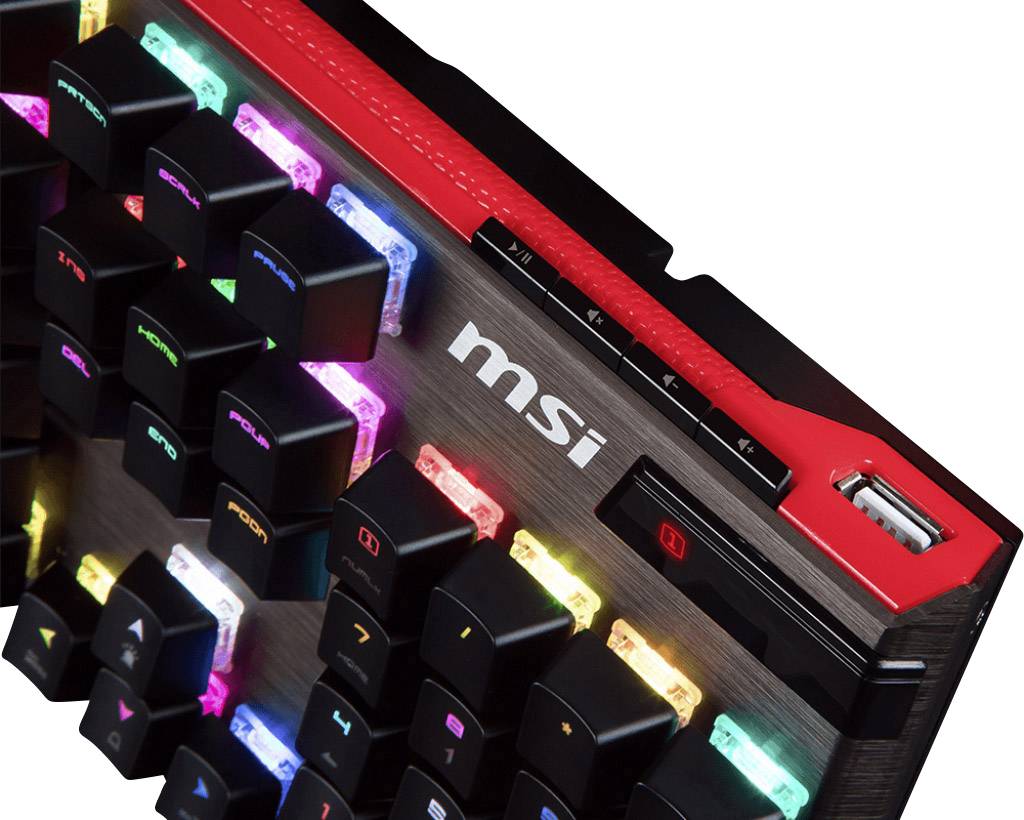 MSI Vigor GK80 RED USB Gaming-Tastatur Beleuchtet US-Englisch, QWERTY Schwarz, Rot