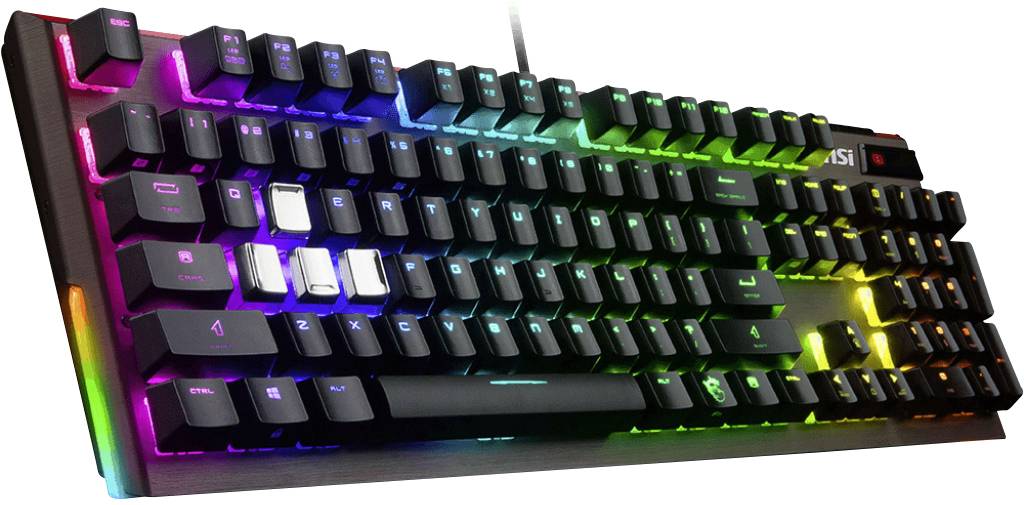 MSI Vigor GK80 RED USB Gaming-Tastatur Beleuchtet US-Englisch, QWERTY Schwarz, Rot