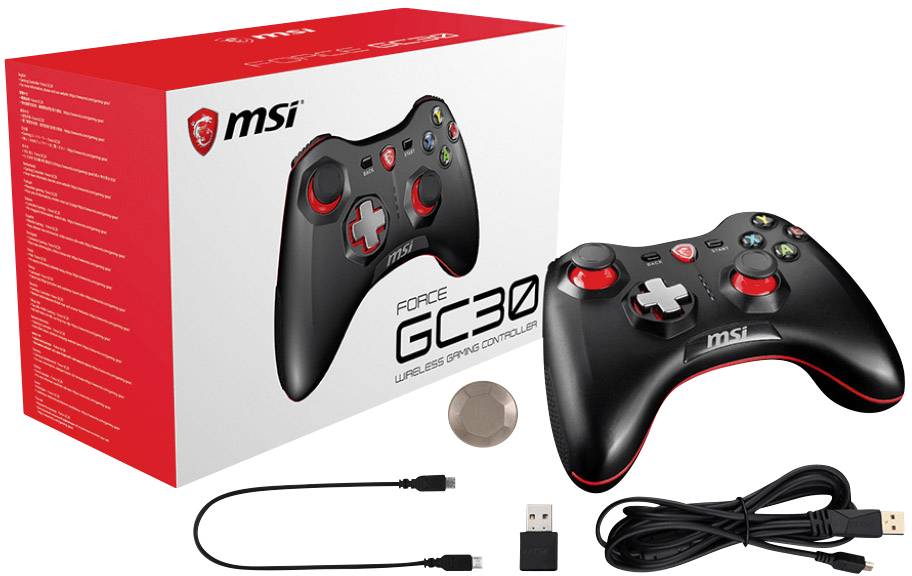 MSI Force GC30 Controller Android, PC, PlayStation 3 Schwarz, Rot