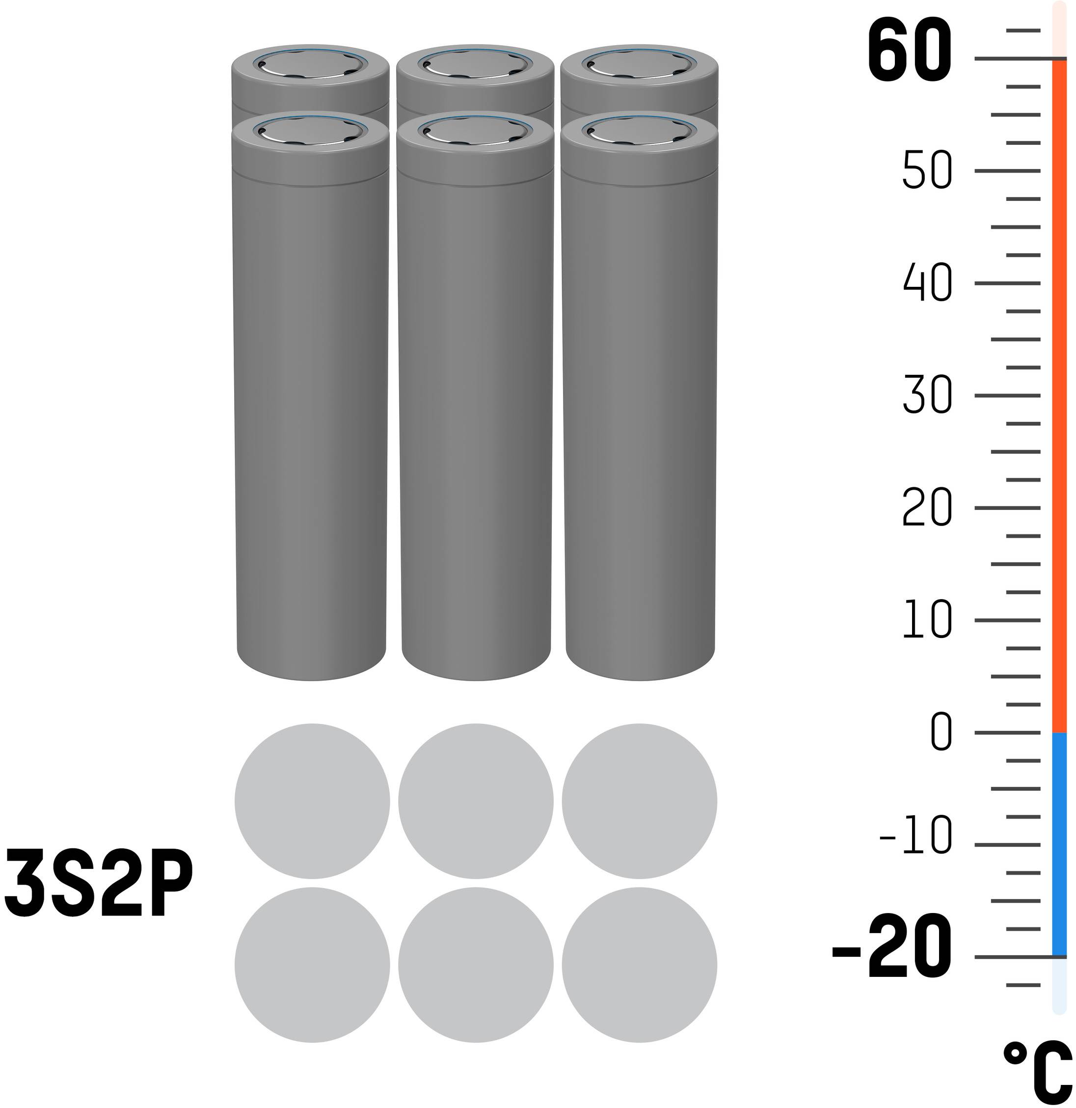 Ansmann 3S2P Akkupack 6x 18650 Kabel Li-Ion 11.1 V 5200 mAh