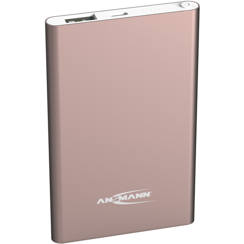 Ansmann 4Ah Powerbank 4000 mAh Smart IC LiPo Micro USB, USB Rose Statusanzeige