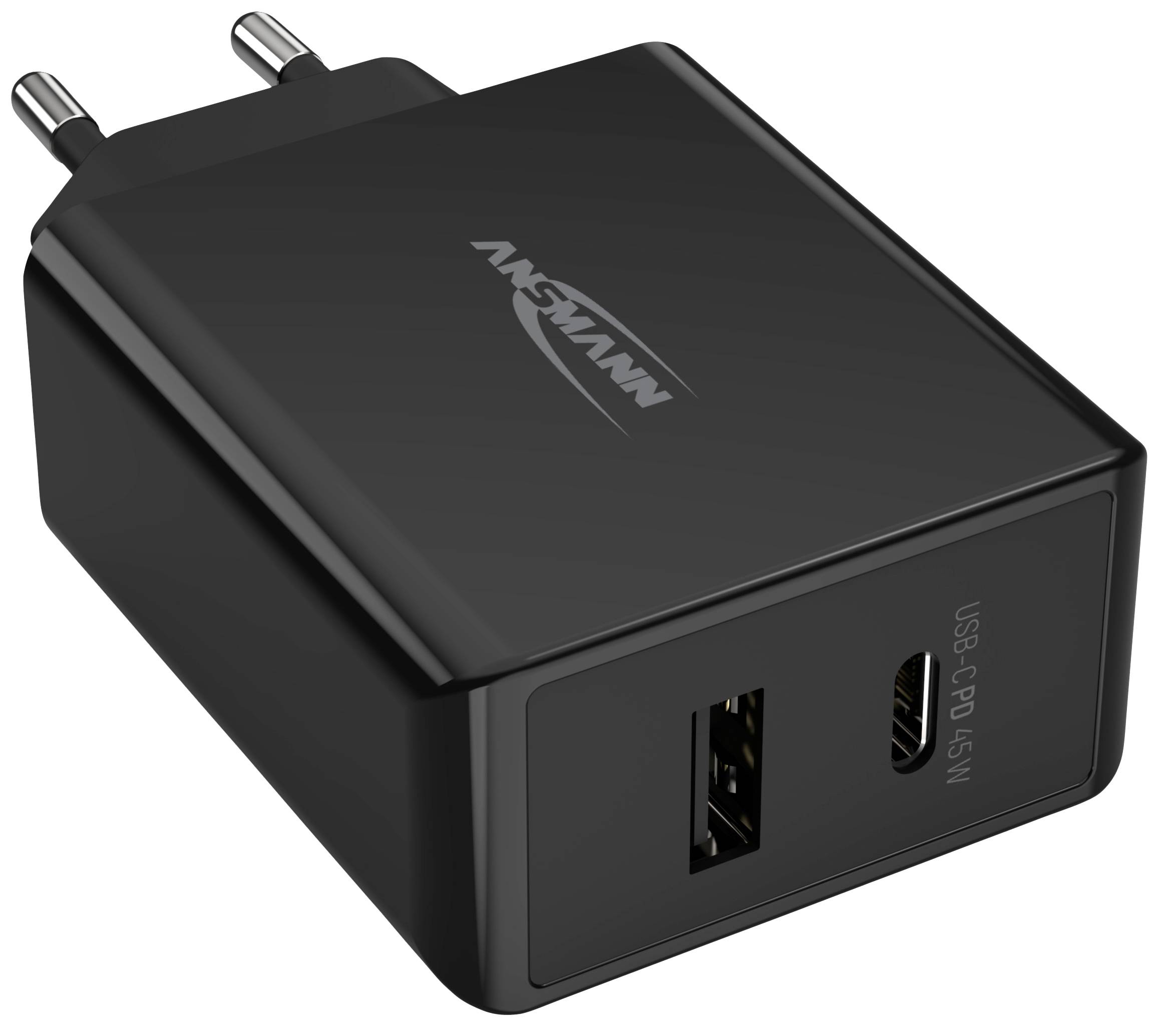 Ansmann Home Charger 247PD USB Ladegerät 45W 1x USB-A, 1x USB-C® USB PD Schwarz Innenbereich